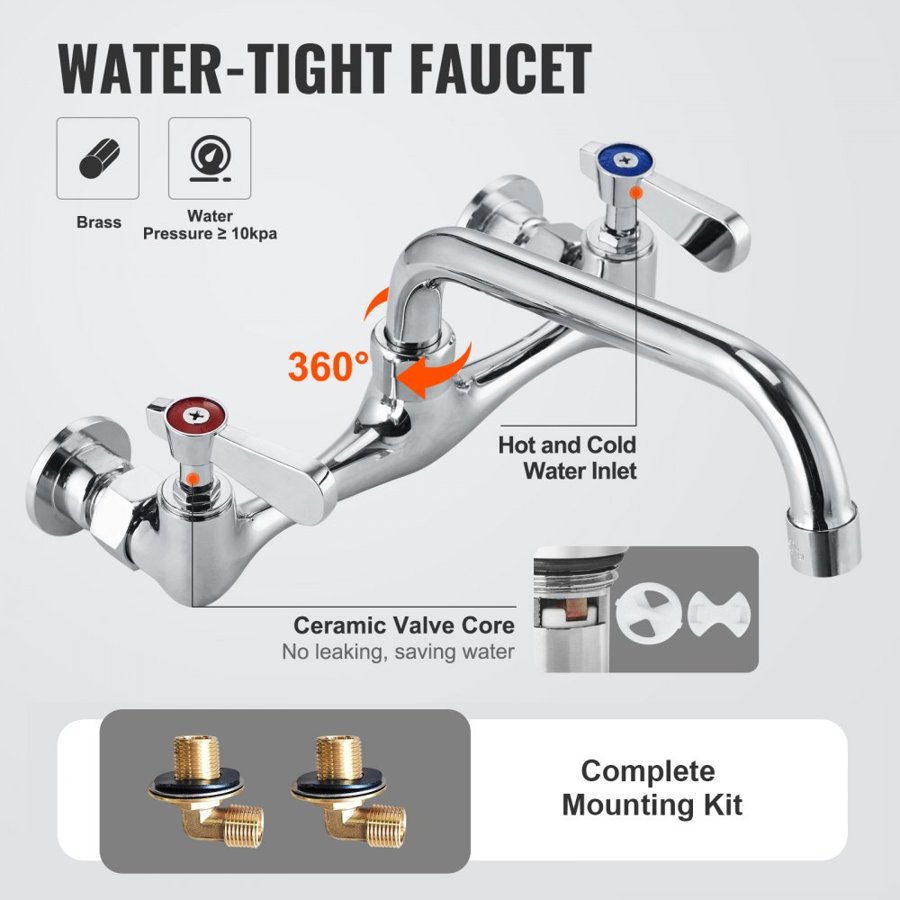 VEVOR Stainless Steel Prep & Utility Sink, 1 Compartment Free Standing Small Sink Include Faucet & legs, 533.4 x 1041 mm Commercial Single Bowl Sinks for Garage, Restaurant, Kitchen, Laundry