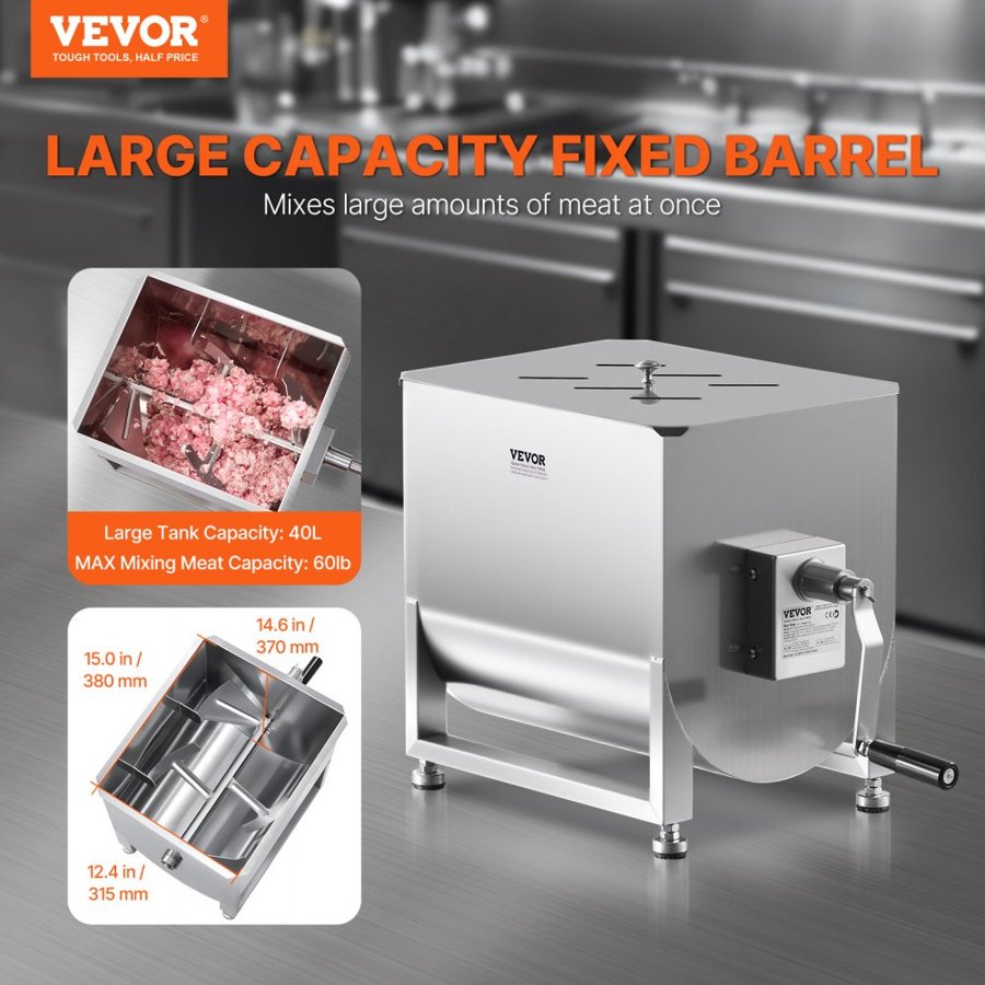 VEVOR Sausage Mixer Machine – 80 lb Stainless Steel, SUS201