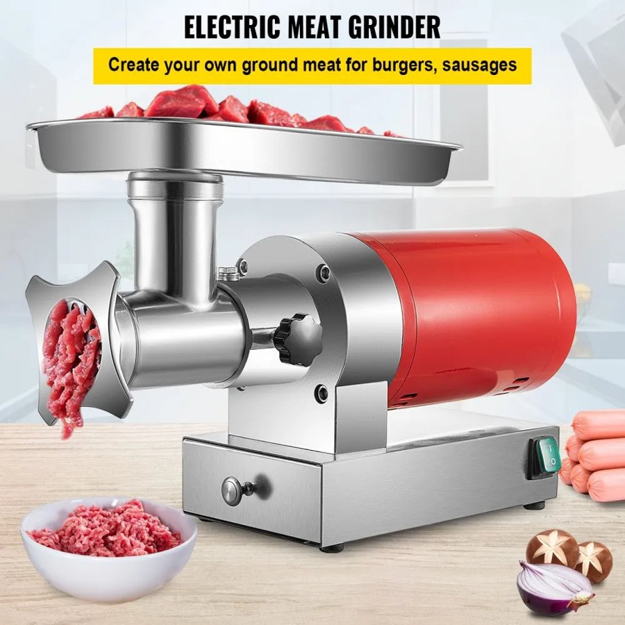 VEVOR Electric Meat Grinder, 661 Lbs/Hour 1100 W Meat Grinder Machine, 1.5 HP Electric Meat Mincer with 2 Grinding Plates, Sausage Kit Set Meat Grinder Heavy Duty, Home Kitchen & Commercial Use