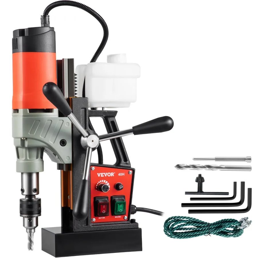 VEVOR Magnetic Base Drill – 1200W, 1.57", 2922 lbf, 580 RPM