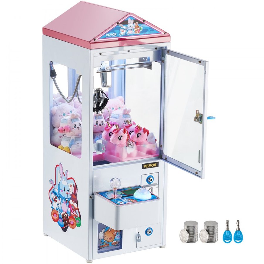 VEVOR Claw Machine, 0-80mm Jaw Diameter 0-130mm Jaw lifting, Crane Prize Grabber Commercial Arcade Game Toys, Cool Fun Grab-And-Win Machine w/ Light and Sound, Kids Dispenser Vending Toy,Boys &Girls