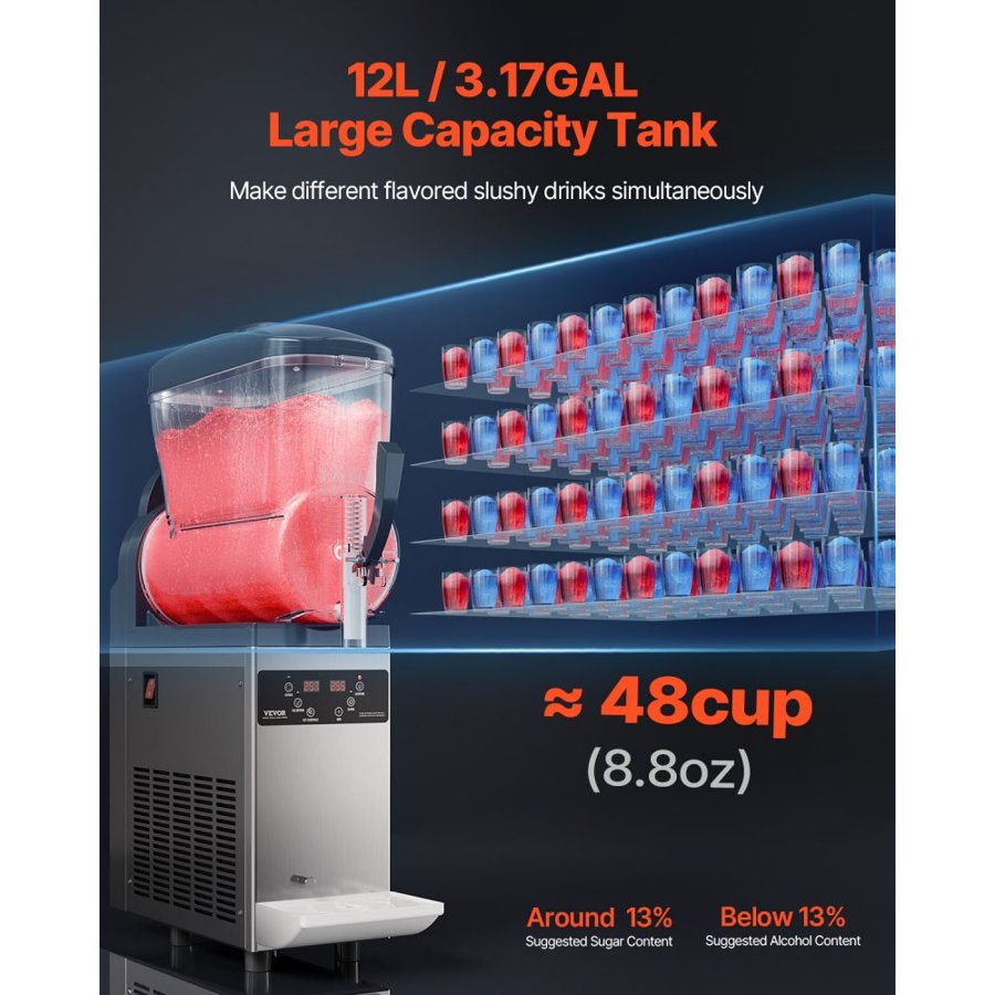 VEVOR Commercial Frozen Margarita Machine – 12L, 48 Cups