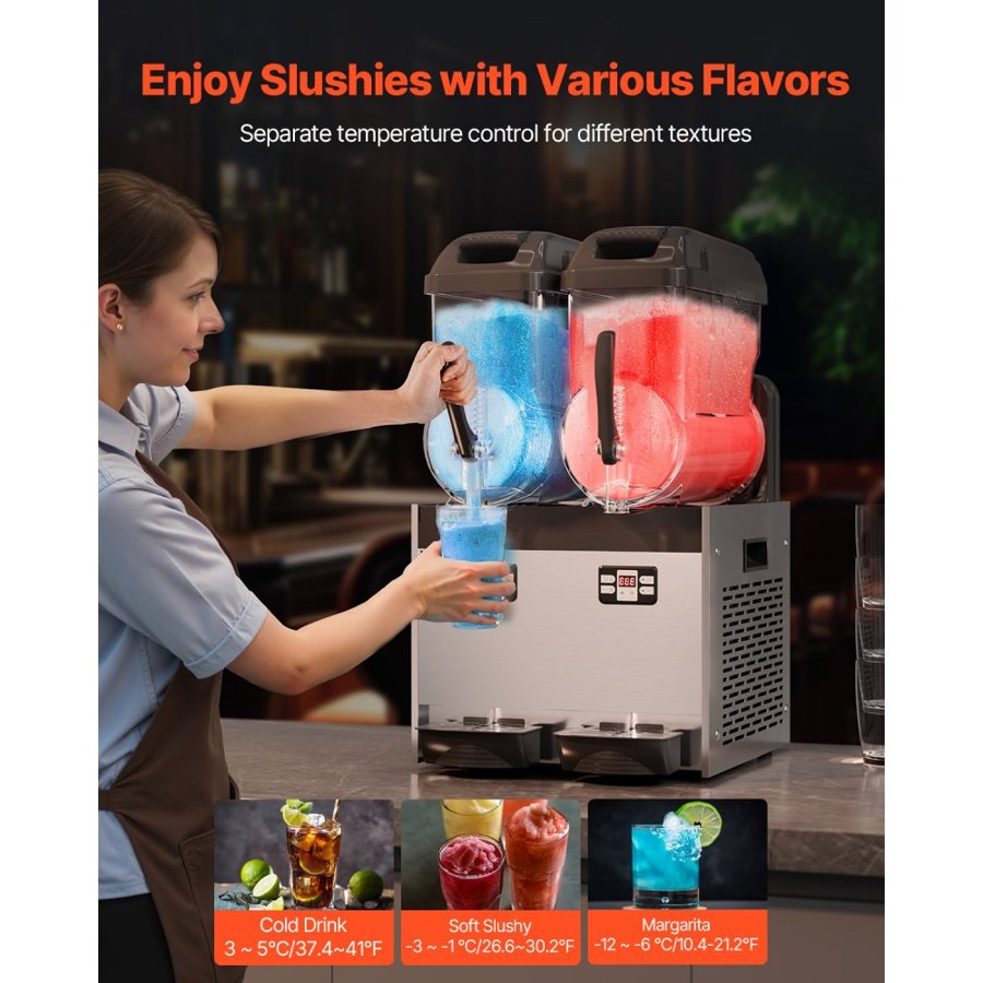VEVOR Commercial Margarita Machine – 2×12L, 96 Cups