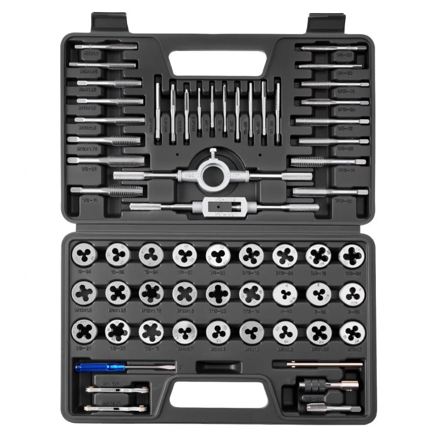 VEVOR Metric Tap and Die Set – 60-Pc M3-M12, 58-62 HRC