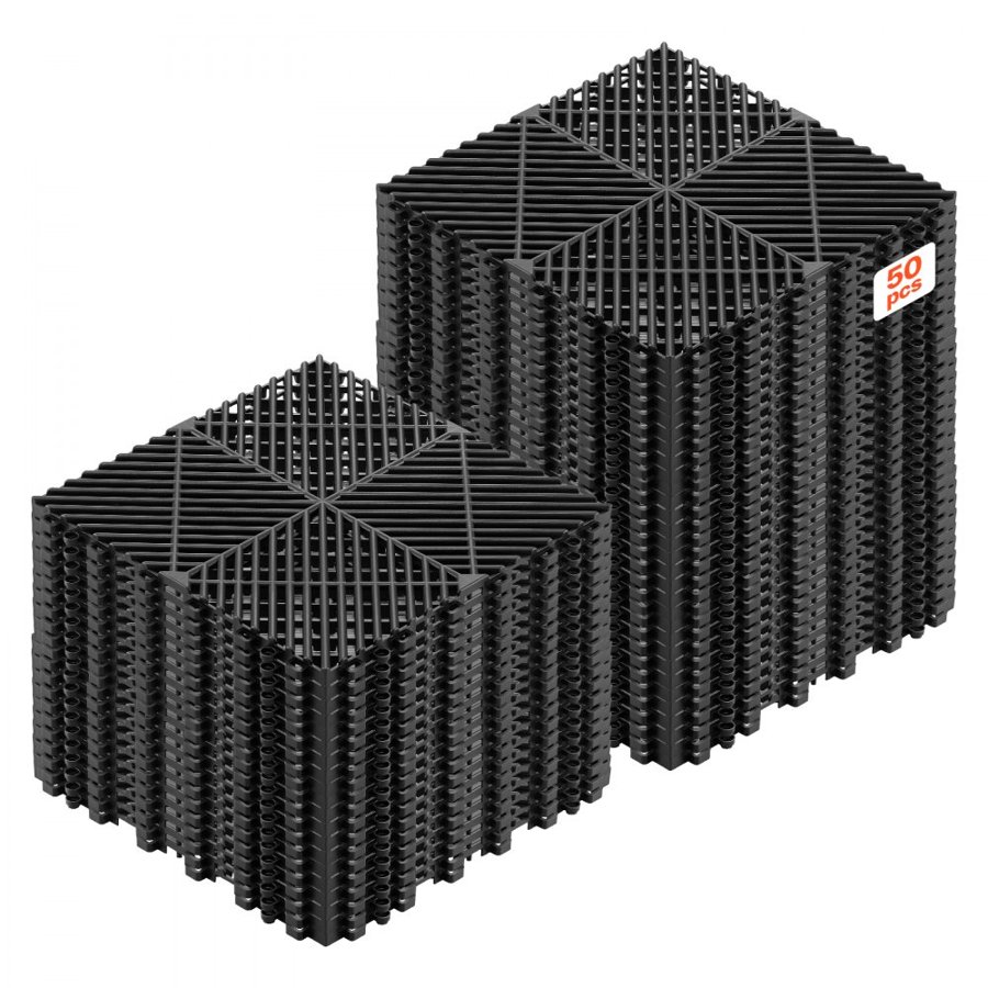 VEVOR Modular Drainage Mats – 310 x 310 x 15.1 mm, 50 Pcs