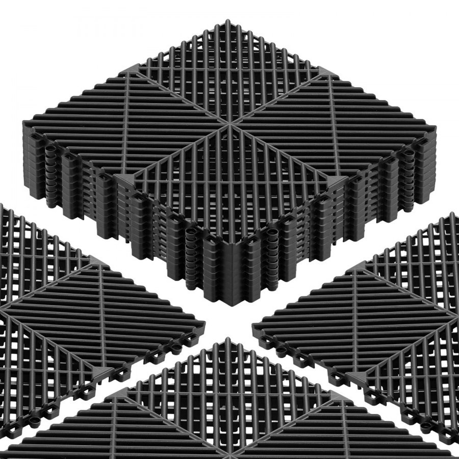 VEVOR Interlocking Drainage Tiles – 30×30 cm, PP, 12 Pack