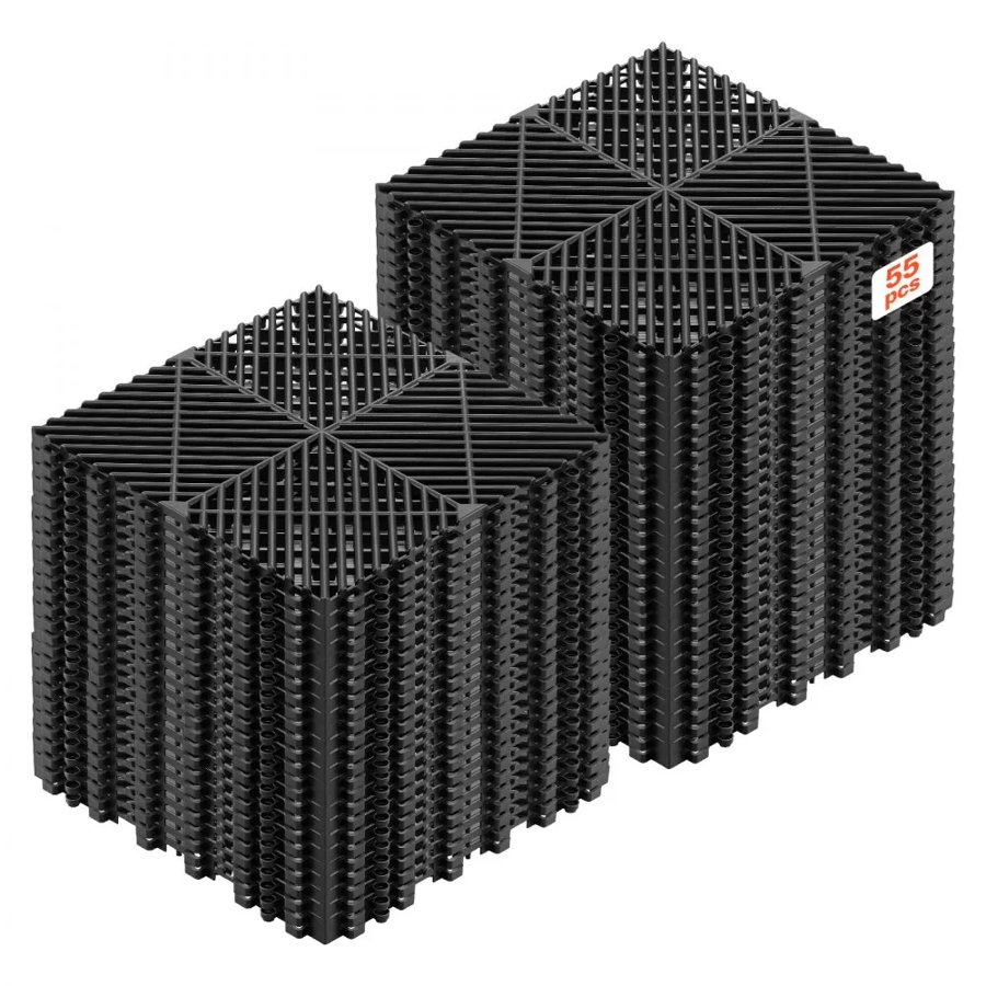 VEVOR Interlocking Drainage Floor Mats – 310x310 mm, 55 Pcs