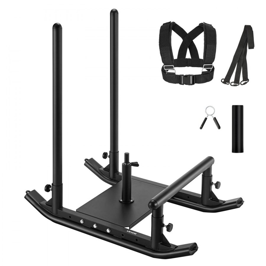 VEVOR Weight Push Sled – 276.6 Lbs/125 Kg, 1 & 2 in. Plates