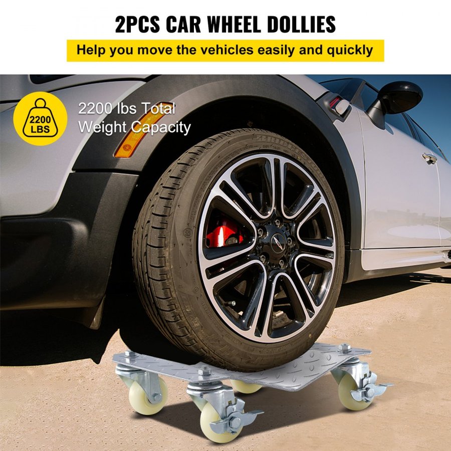 VEVOR  Vehicle Positioning Wheel Dollies - 680Kg Per Dolly 2Pcs Tire Car Wheel Dollies Car Skate Dolly Van Positioning Garage Jack