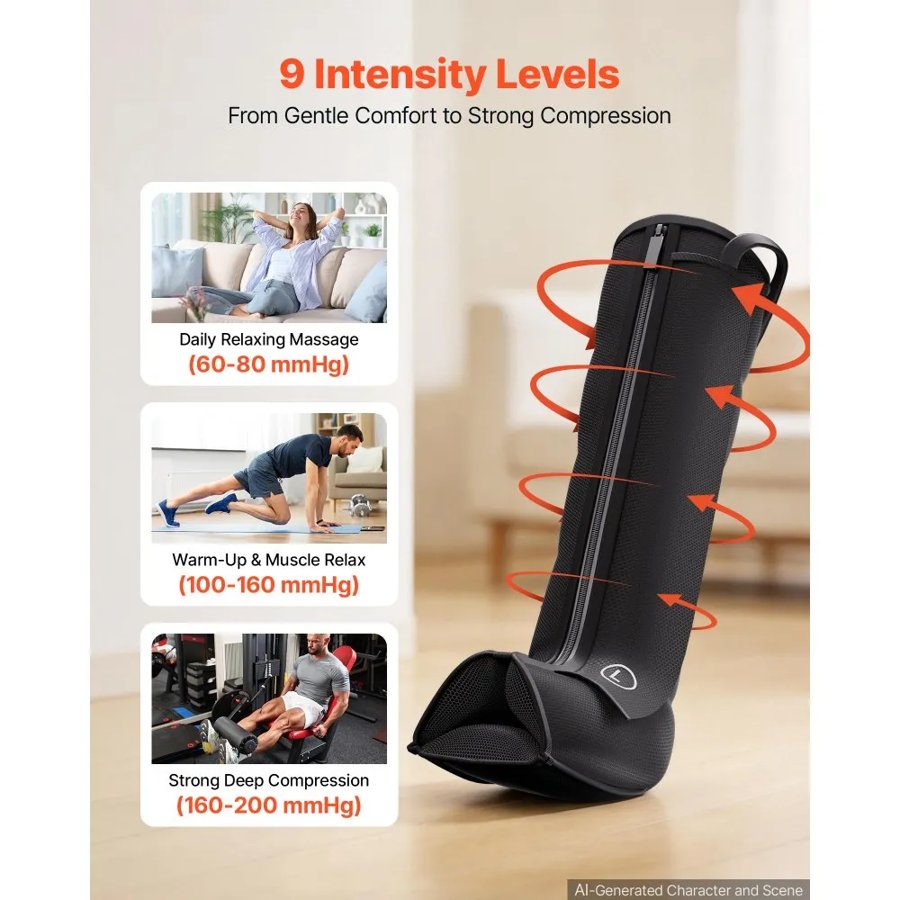 VEVOR Air Compression Leg Massager Machine – 6 Modes, 360°