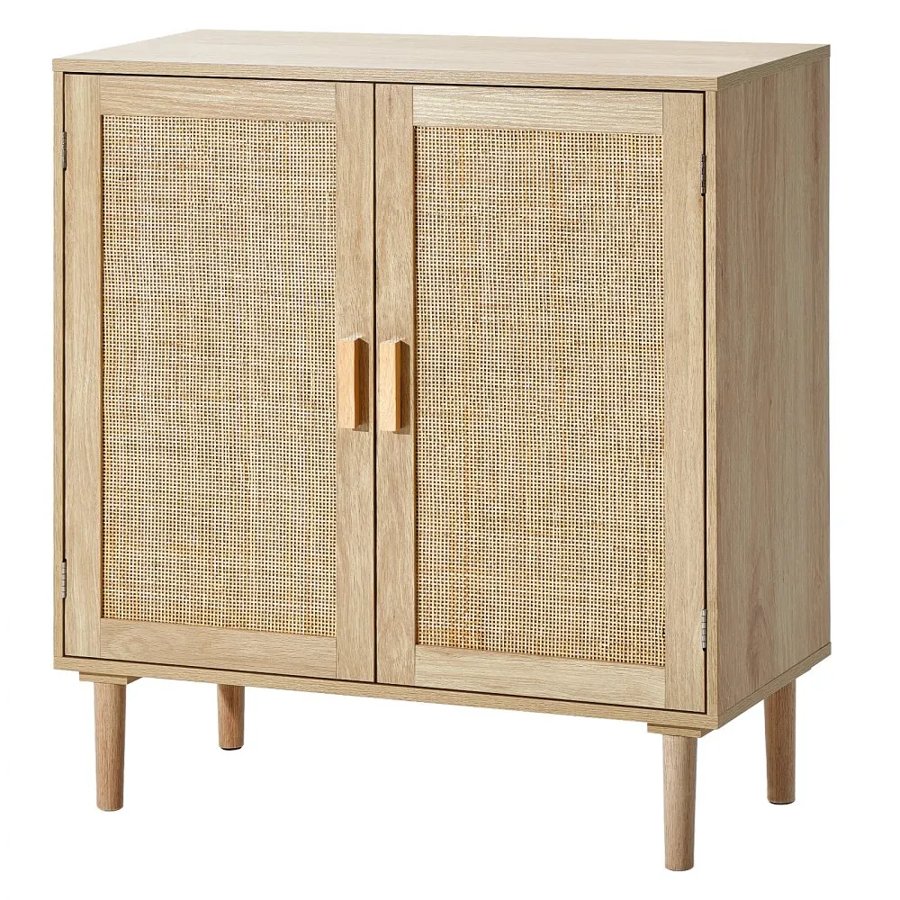 VEVOR Rattan Storage Cabinet With Doors – 2 Doors, 50 lbs