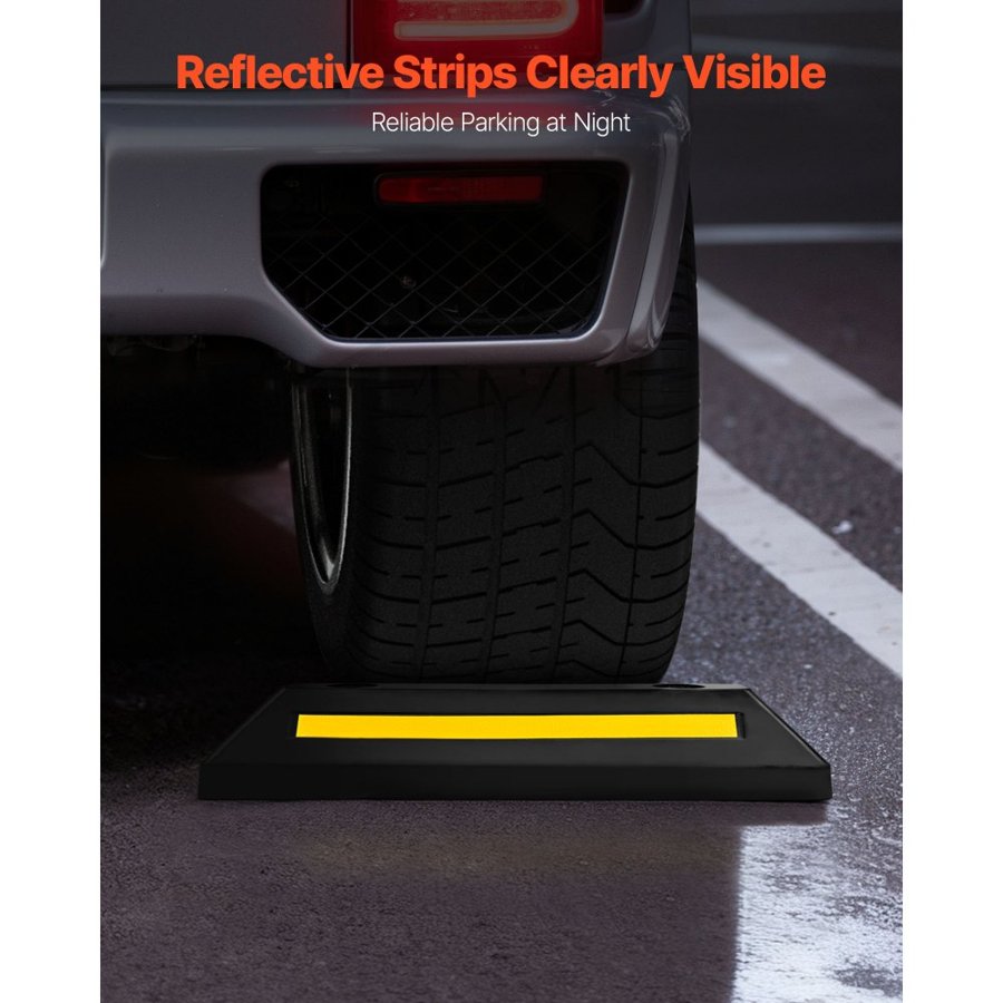 VEVOR Wheel Stops For Garage – 1. 21.6" L, 2. 6.2" W, 3. 3.7" H