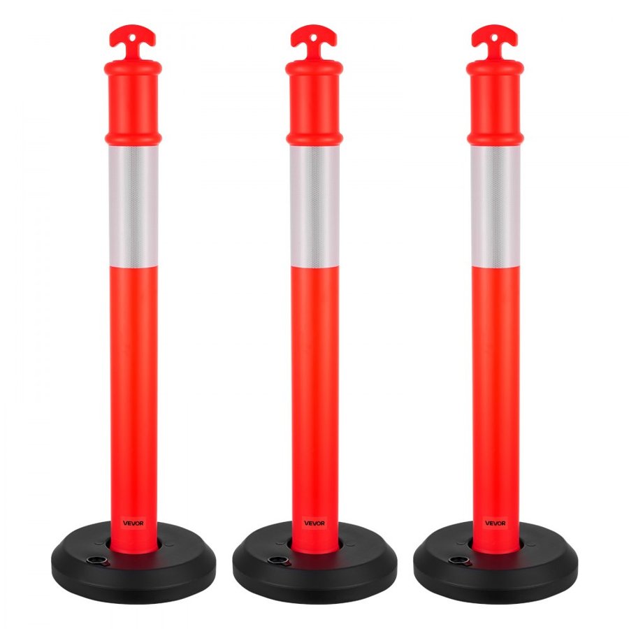 VEVOR Road Safety Traffic Cones​ – 48 Inch, 360°, 3 Pack
