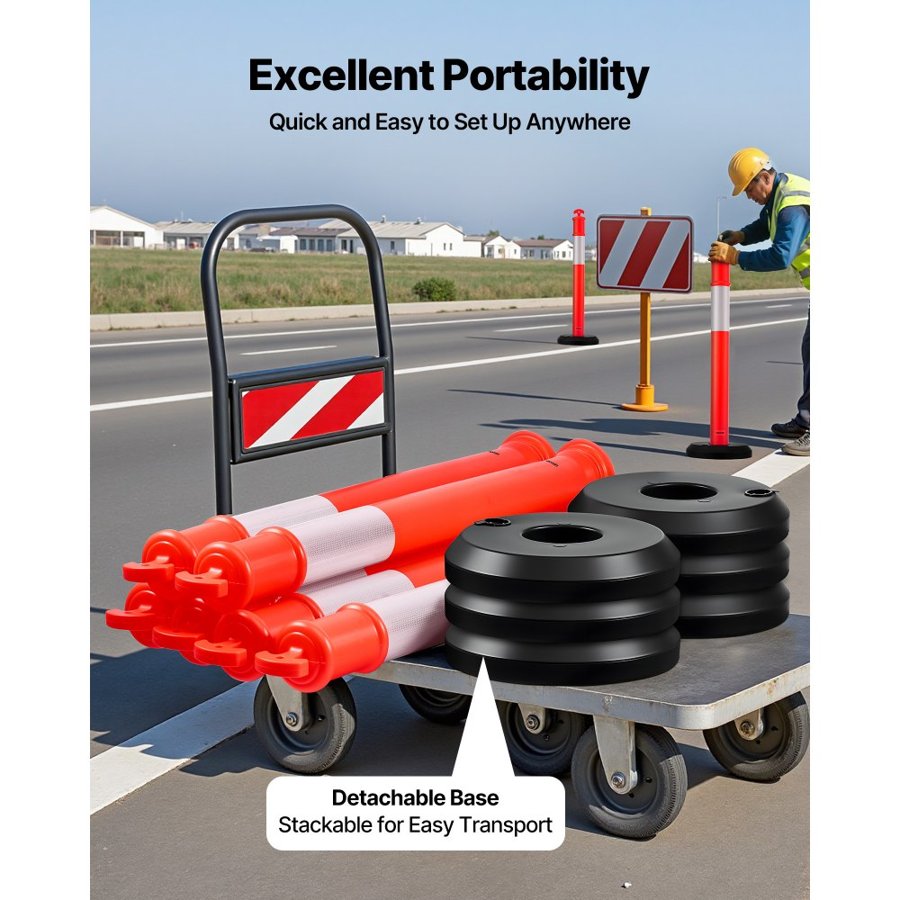VEVOR Road Safety Traffic Cones​ – 48 Inch, 360°, 3 Pack