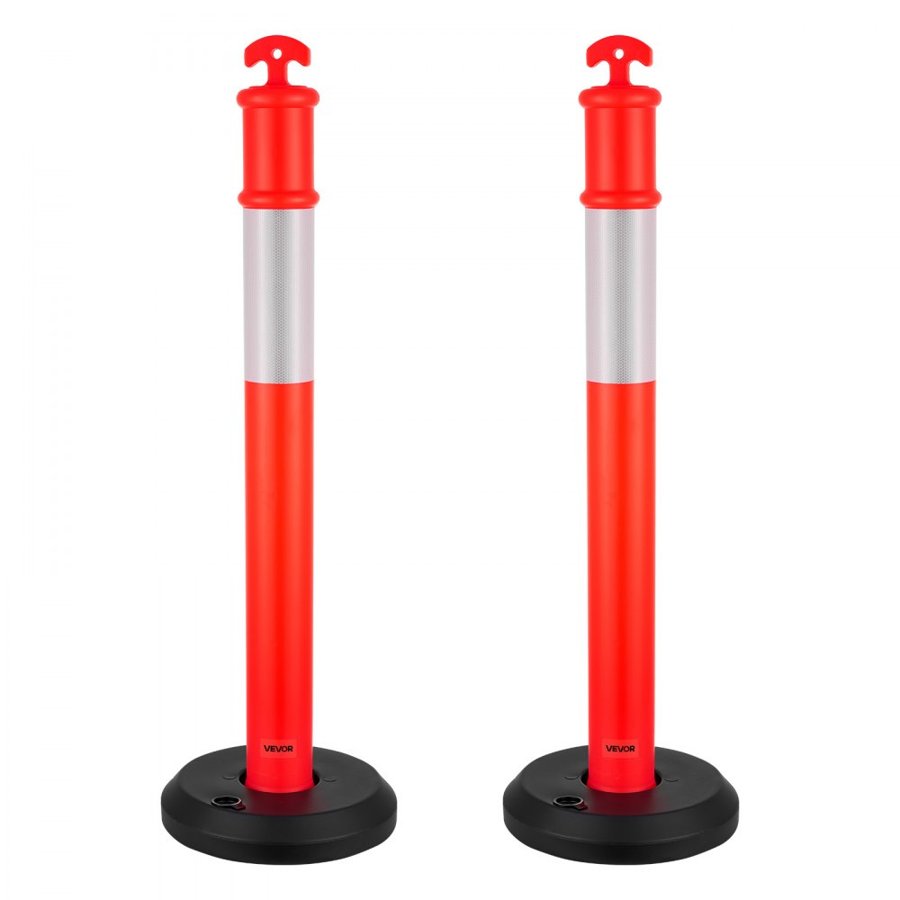 VEVOR Safety Traffic Cones – 48 Inch Posts, 360° Strips