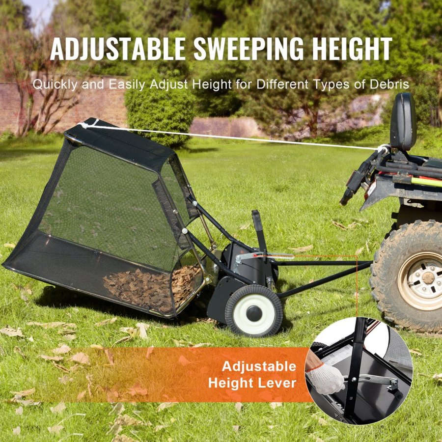 VEVOR Grass Sweeper Tow Behind – 42-Inch, 12 cu.ft