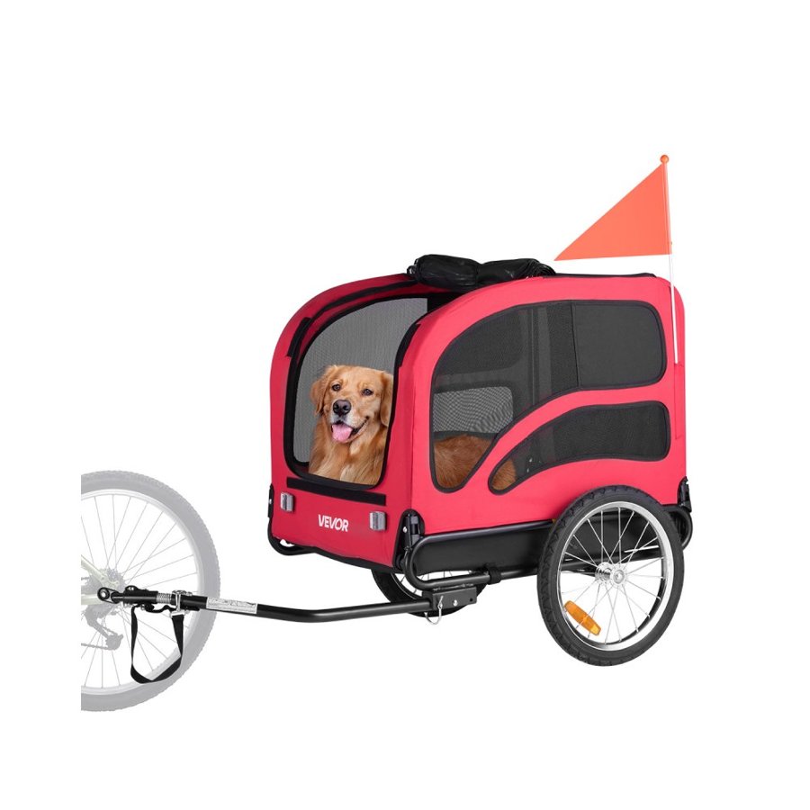 VEVOR Dog Bike Trailer 100 lbs – 31.9x21.9x25.2in, Coupler