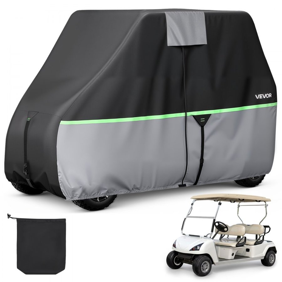 VEVOR 4 Seat Golf Cart Cover – 600D Oxford, 3 Zipper Doors