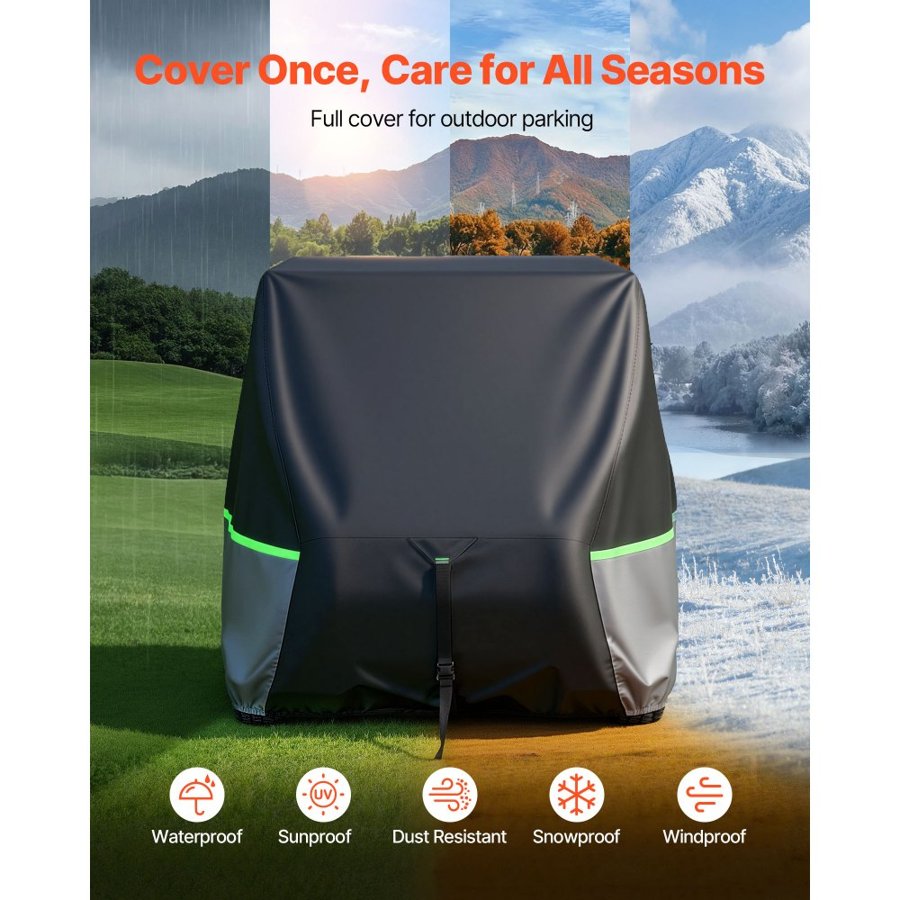 VEVOR 4 Seat Golf Cart Cover – 600D Oxford, 3 Zipper Doors