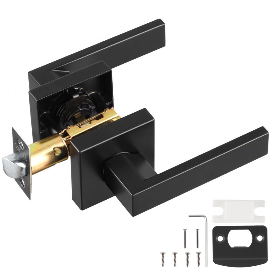 VEVOR Passage Door Lever – Matte Black, 45° Rotation