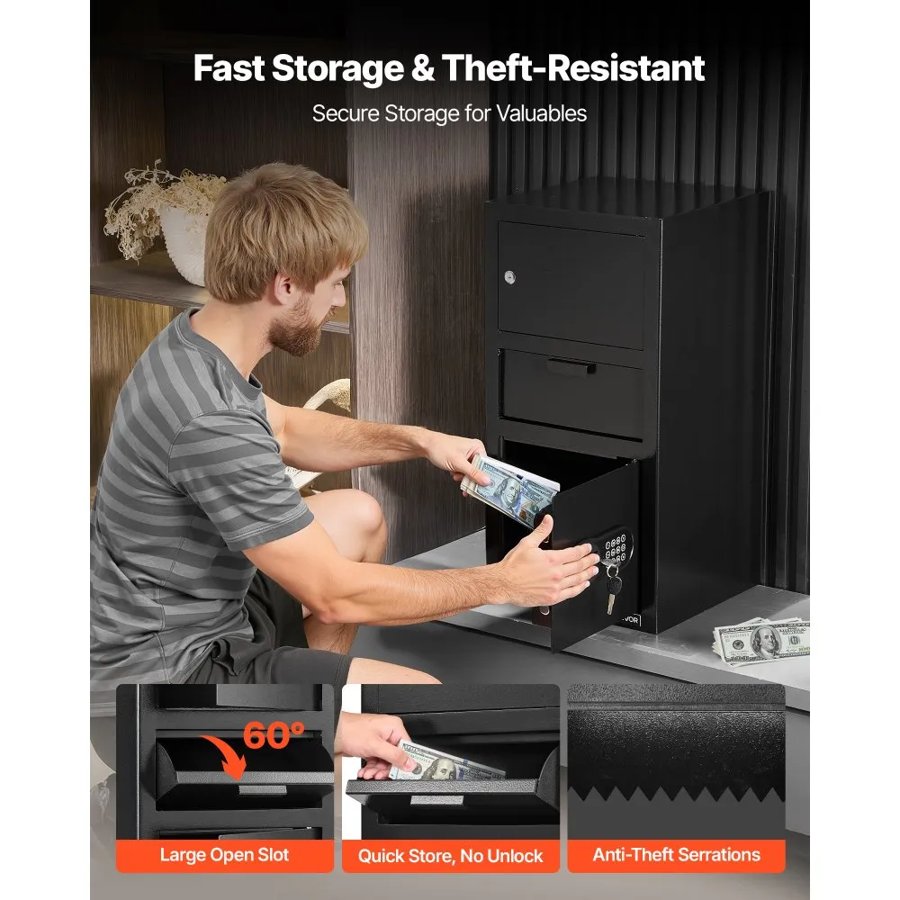 VEVOR Front Loading Depository Safe – 3.6 Cu. Ft,  3 Tier