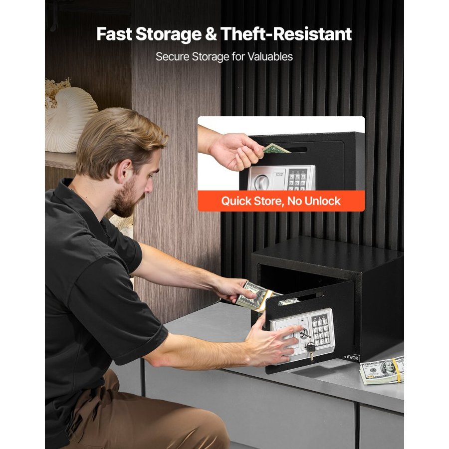 VEVOR Drop Box Safe – 0.6 cu.ft, 0.6 In Bolts, 1-8 Digit PIN