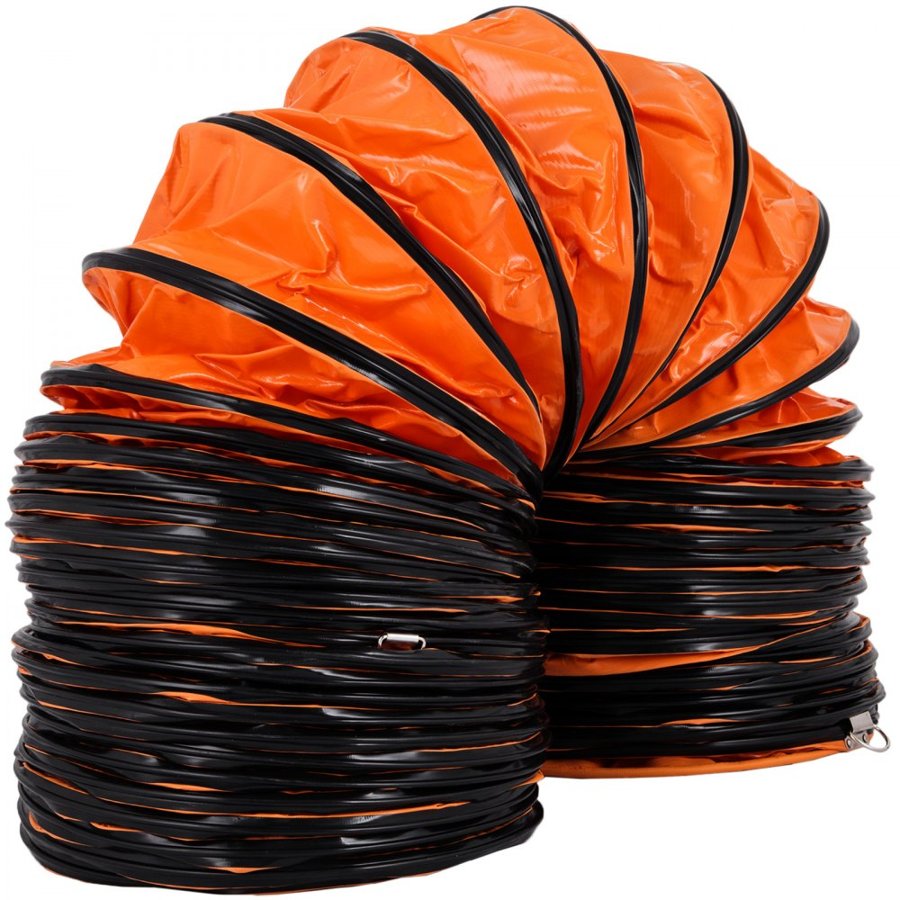 VEVOR 16 FT (5m) PVC Flexible Duct Hosing for 300 MM/12 Inch Diameter Exhaust Fan extraction flexible ducting 12 inch flexible duct flexible vent duct flexible duct16