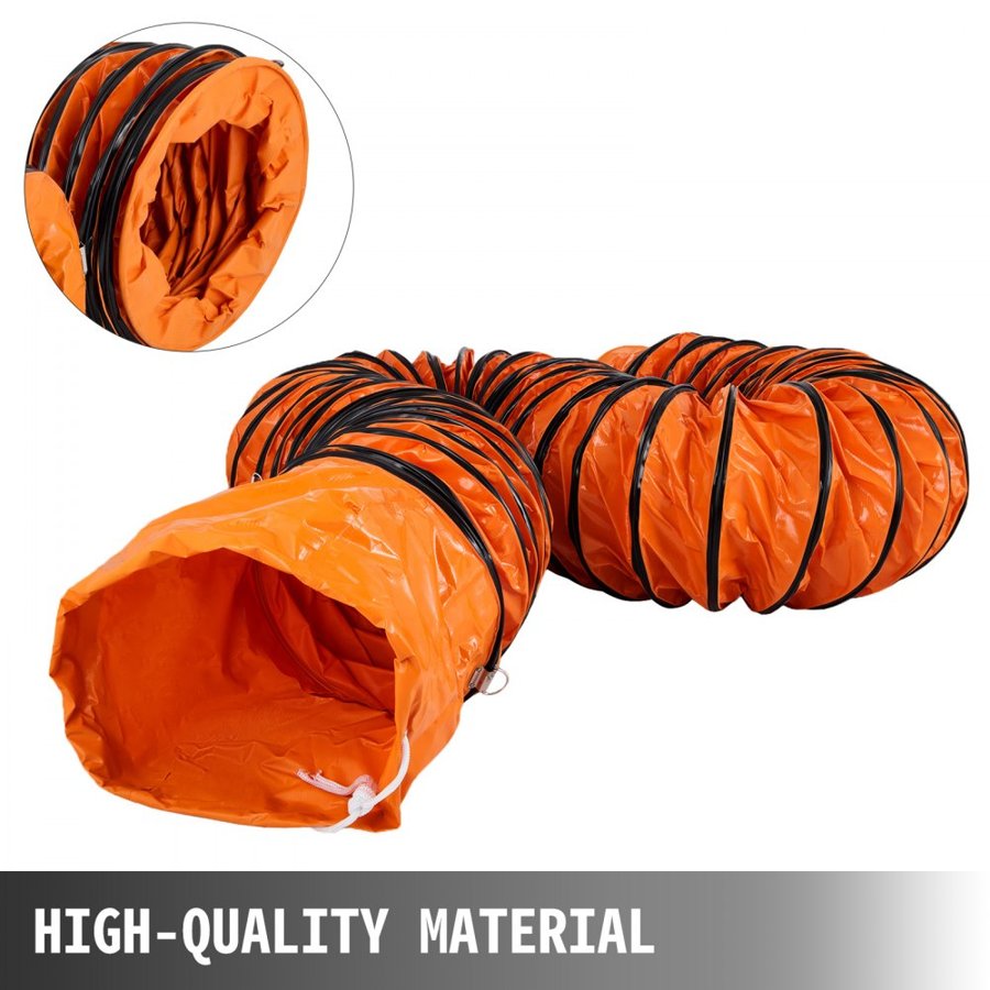 VEVOR 16 FT (5m) PVC Flexible Duct Hosing for 300 MM/12 Inch Diameter Exhaust Fan extraction flexible ducting 12 inch flexible duct flexible vent duct flexible duct16