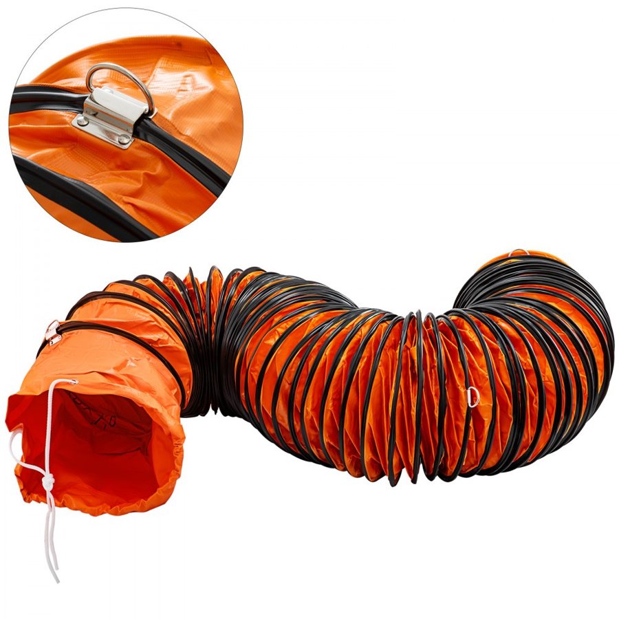 VEVOR 25FT PVC Flexible Duct,PVC Flexible Duct Hosing Industrial Portable Ventilator Extractor Hose Heavy Duty for 10 Inch Exhaust Fan