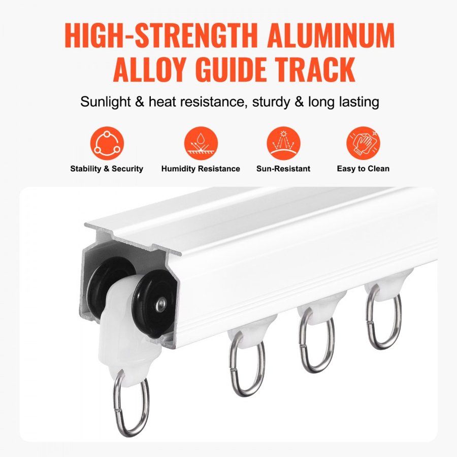 VEVOR Ceiling Curtain Track Set – 17.7 FT, 6 Tracks, 900 mm