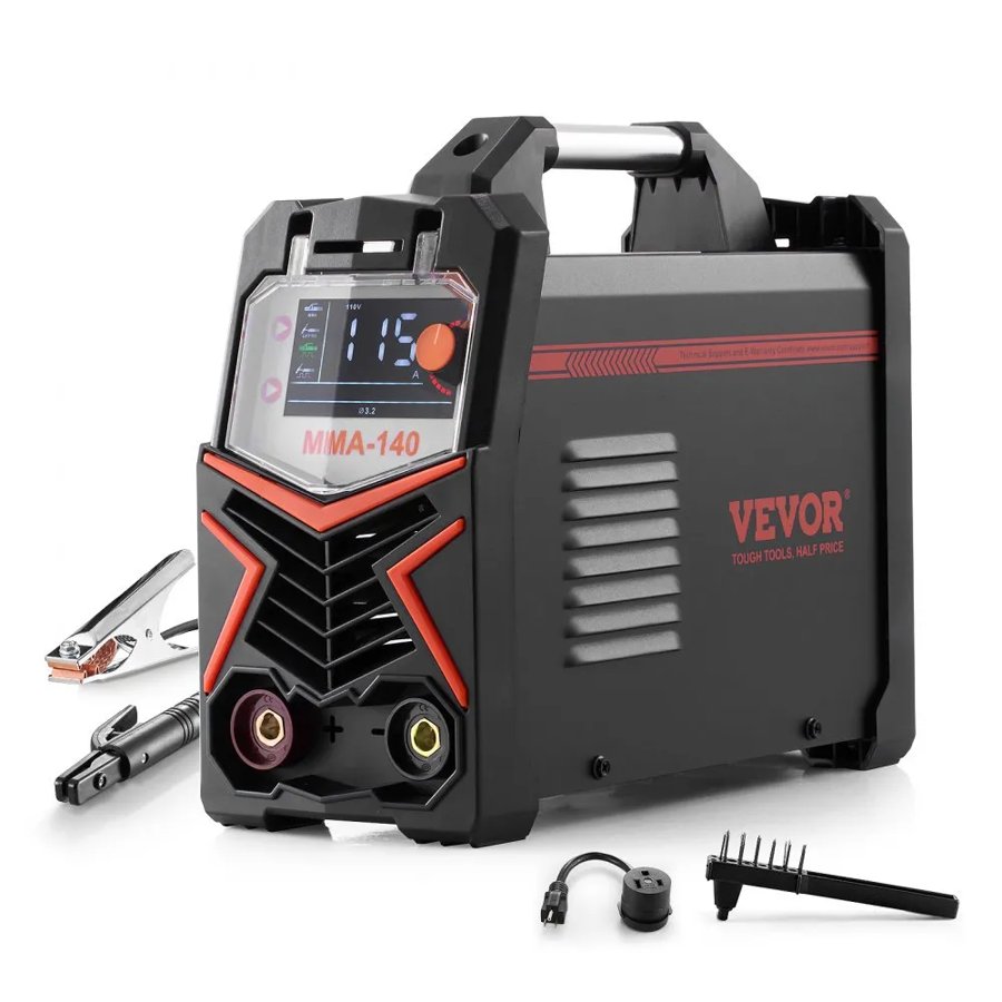 VEVOR MMA metinātājs, 140 A 4 vienā metināšanas iekārta MMA (elektrodu)/DC impulsa MMA/DC impulsa TIG/Lift, digitālā vadība, IGBT invertors, karstais starts