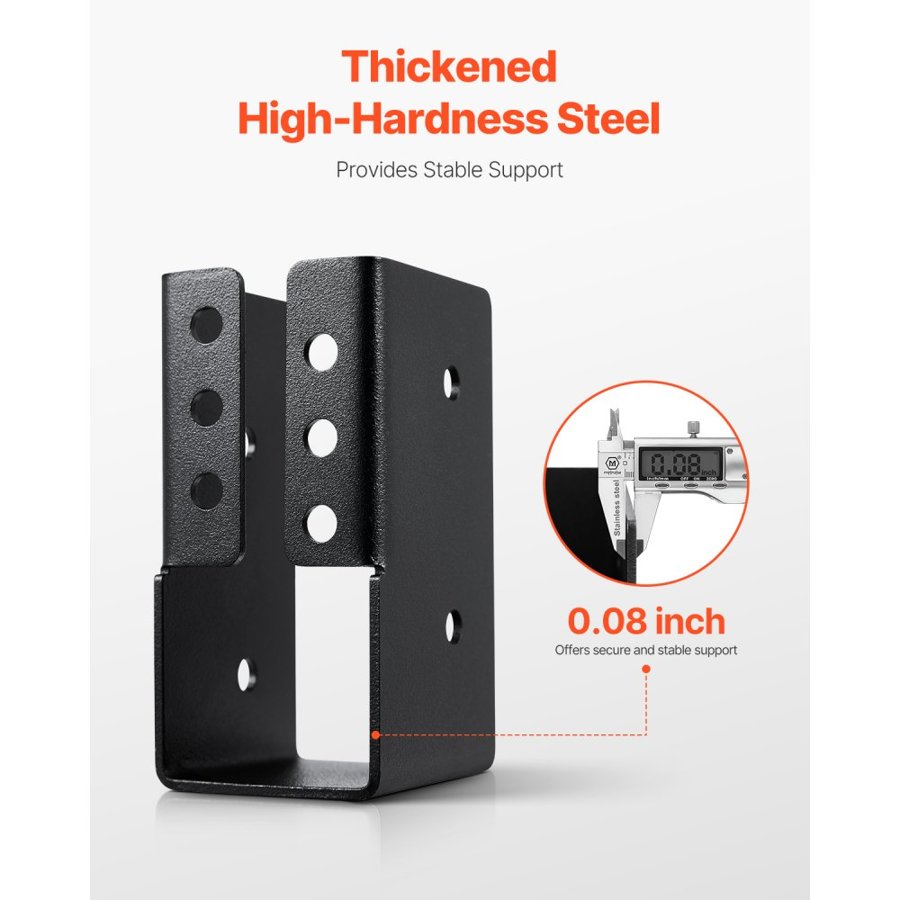 VEVOR Concealed Joist Hanger, 2x4 Inch Outdoor Concealed-Flange Joist Bracket with Screws, Steel Light Joist Hangers for 1.93 x 3.62 Inch / 49 x 92 mm Beam, Swing, Fence, Wooden Slides, 12 Pcs