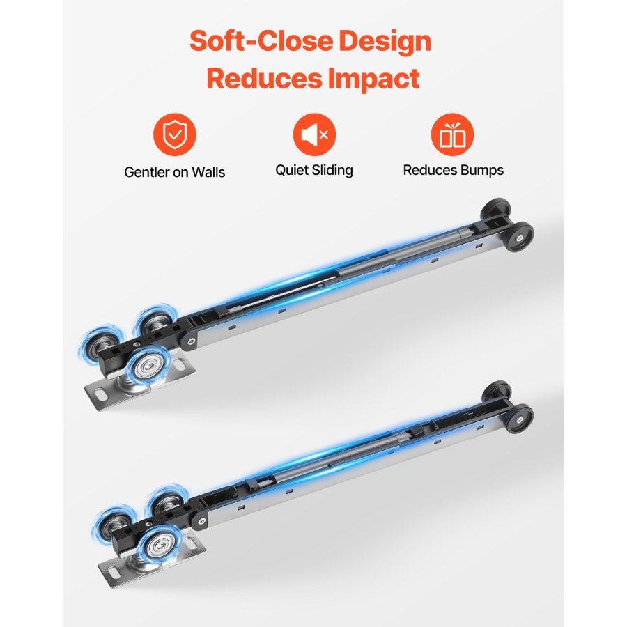 VEVOR Sliding Pocket Door Hardware Track Kit, 1441 mm Pocket Door Track Kit with Soft Close Mechanism for Smooth and Quiet Sliding, Easy to Install, for 25 to 45 mm Thickness 762 mm Width Single Door