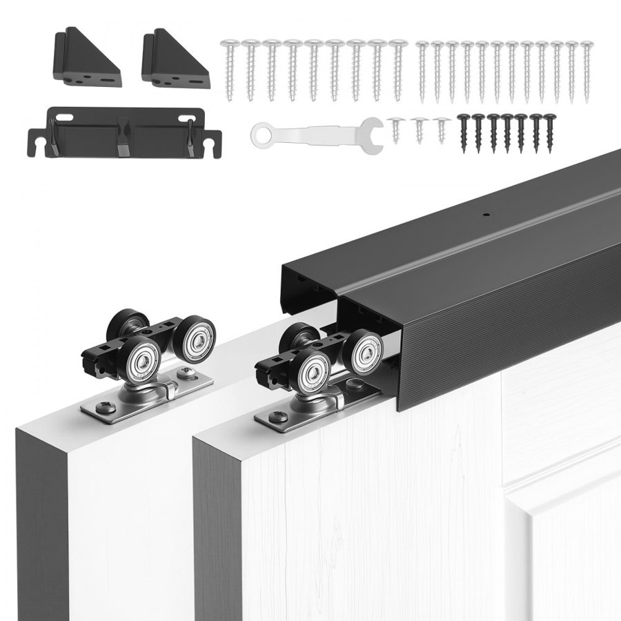 VEVOR Bypass Door Hardware Kit – 6 ft, 2-Door System
