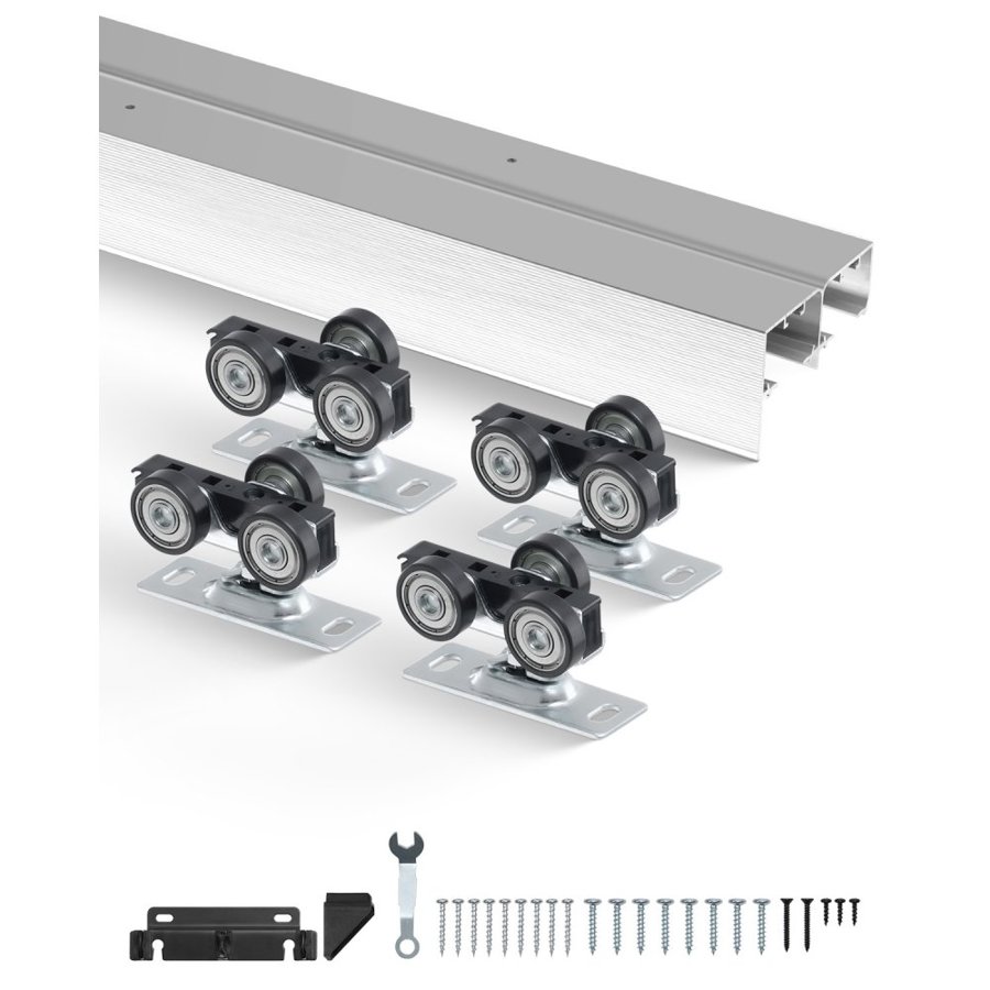 VEVOR Bypass Door Hardware Kit — Aluminum Smooth Roll Track