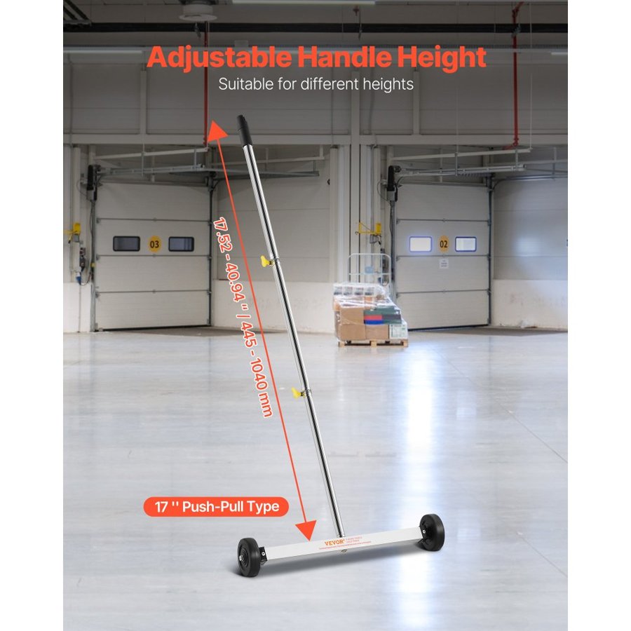 VEVOR Magnetic Sweeper with Wheels – 17 in, 10 lbs Capacity