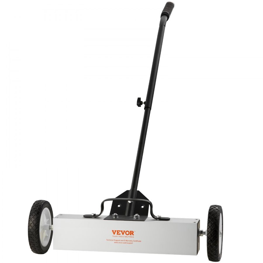 VEVOR 20.4 kg Rolling Magnetic Sweeper with Wheels, Push-Type Magnetic Pick Up Sweeper, 18-inch Large Magnet Pickup Lawn Sweeper, Magnet with Telescoping Handle, Easy Cleanup of Workshop Garage Yard