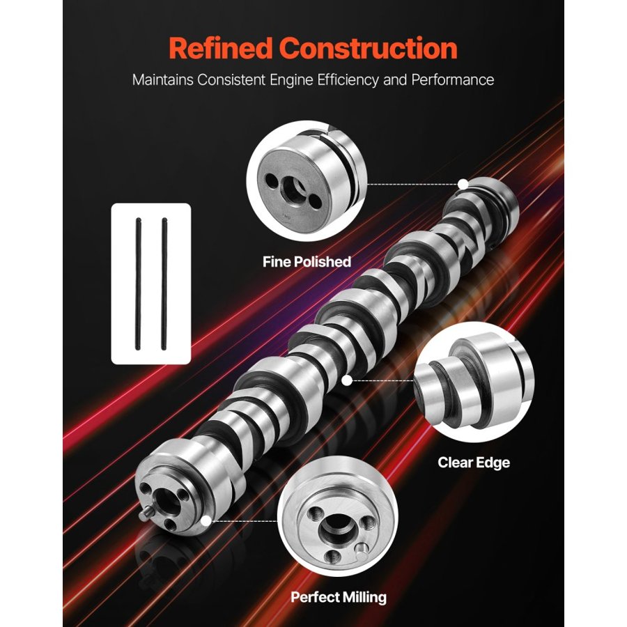 VEVOR Camshaft Kit, 9-Piece Set, Includes Timing Gasket, Pushrods Springs & Seals, Compatible with 1999-2013 GM Gen3/4 Norris Trucks, Fits LS1, LS2, LS6, LQ4, LQ9 Engines, OE 12625437 E1840P E-1840-P