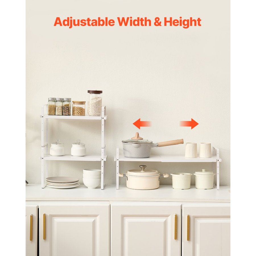 VEVOR Countertop Shelf Organizer – Adjustable 2-Tier Storage