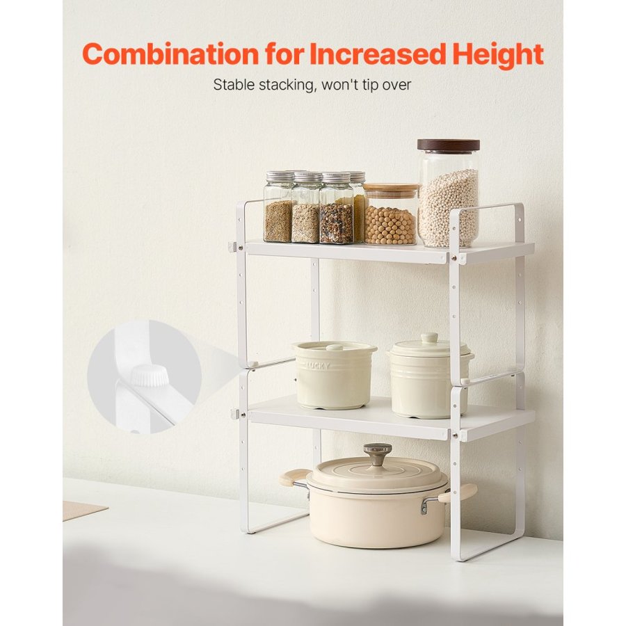 VEVOR Countertop Shelf Organizer – Adjustable 2-Tier Storage