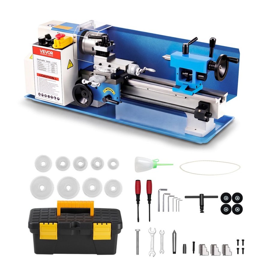 VEVOR Metal Bench Lathe – 180×305 mm, 550W, 2500 RPM