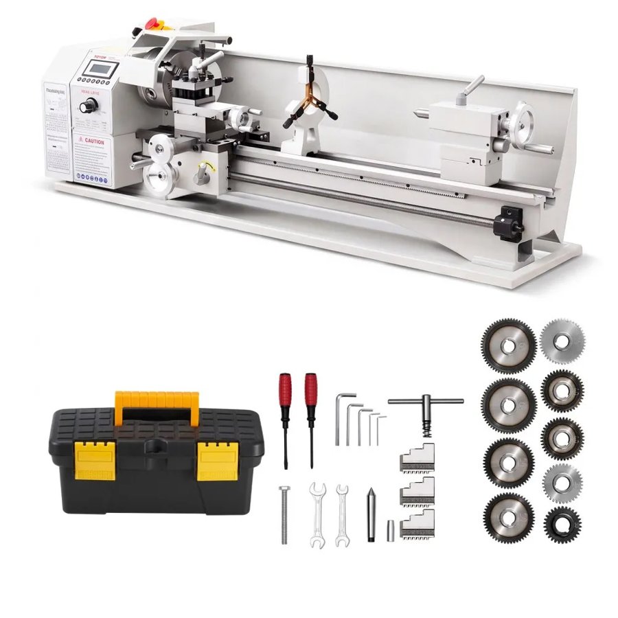 VEVOR Benchtop Metal Lathe – 220×762 mm, 1100W, 3000 RPM