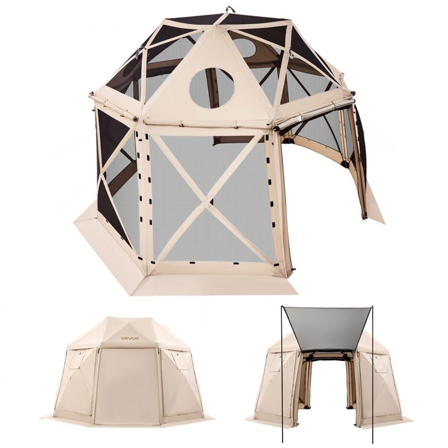 VEVOR Gazebo Screen Tent – 12 x 12 ft, 13-Sided Shelter