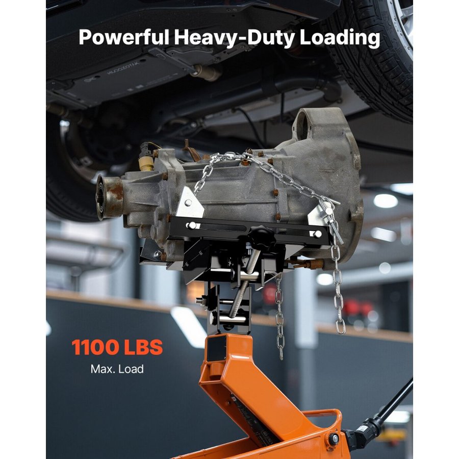 VEVOR Transmission Jack Adapter, 1100 lbs / 0.5 Ton Load Capacity Automotive Transmission Lift Adapter, Heavy-Duty Steel, for Floor Jack with 30.48 mm Detachable Saddle Shaft, for Garage, Repair Shop