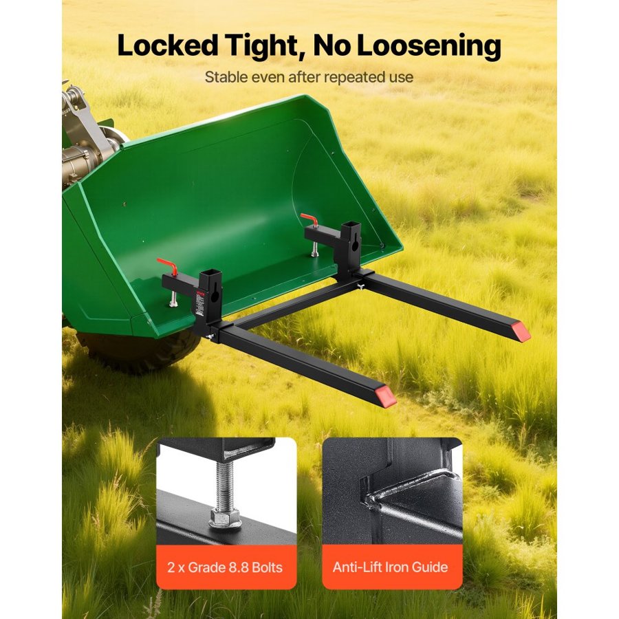 VEVOR 2000 lb Pallet Forks – 43 Inch, 3 mm Thick, Q235B