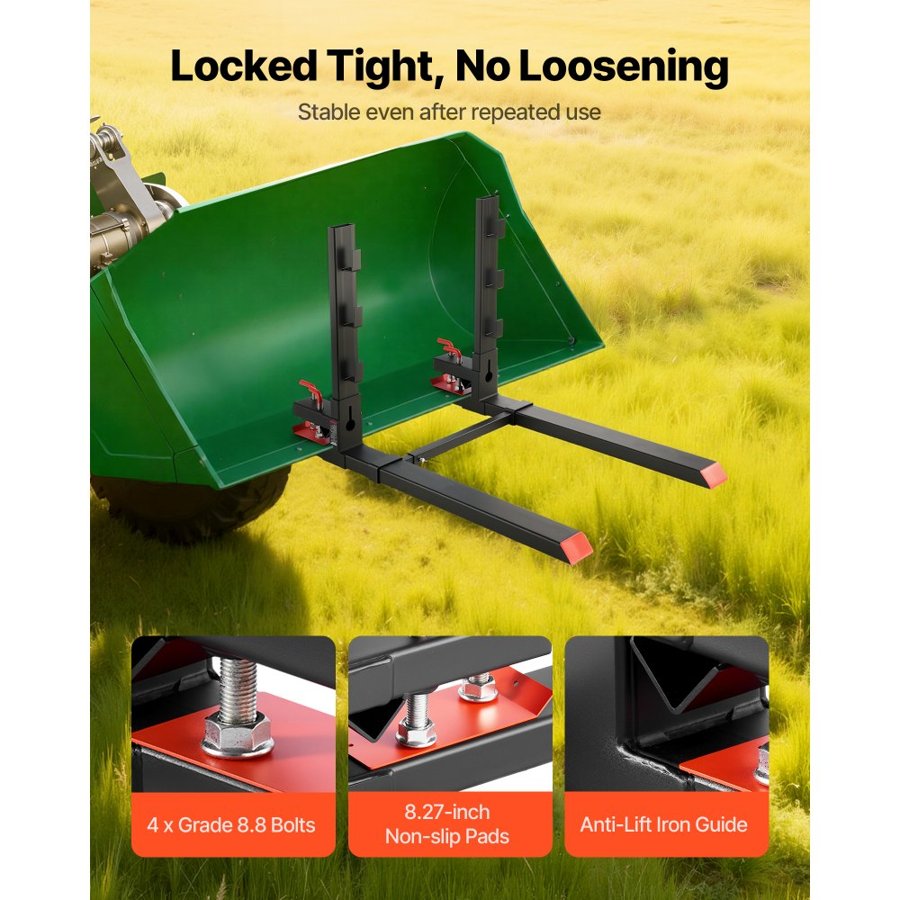 VEVOR Clamp On Pallet Forks For Loader Tractor – 4000 lbs