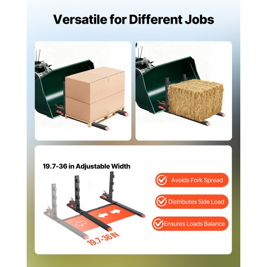 VEVOR Clamp On Pallet Forks For Loader Tractor – 4000 lbs