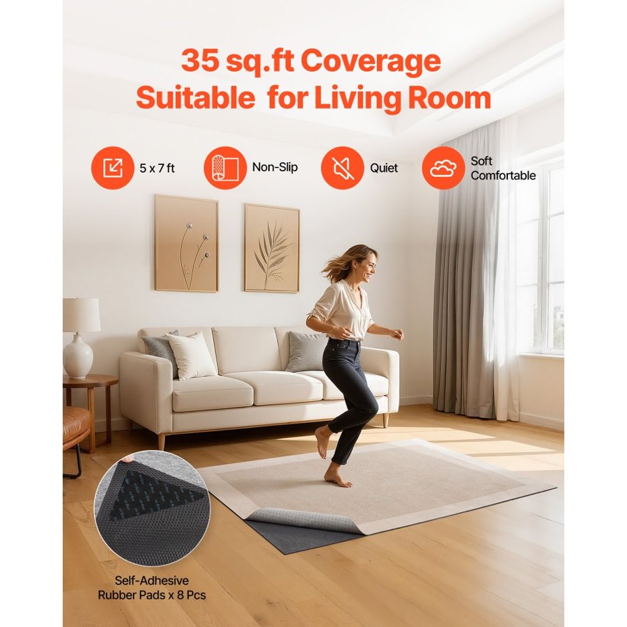 VEVOR 5 x 7 Rug Pad – Non-Slip, Felt & TPR, 0.12 in Thick