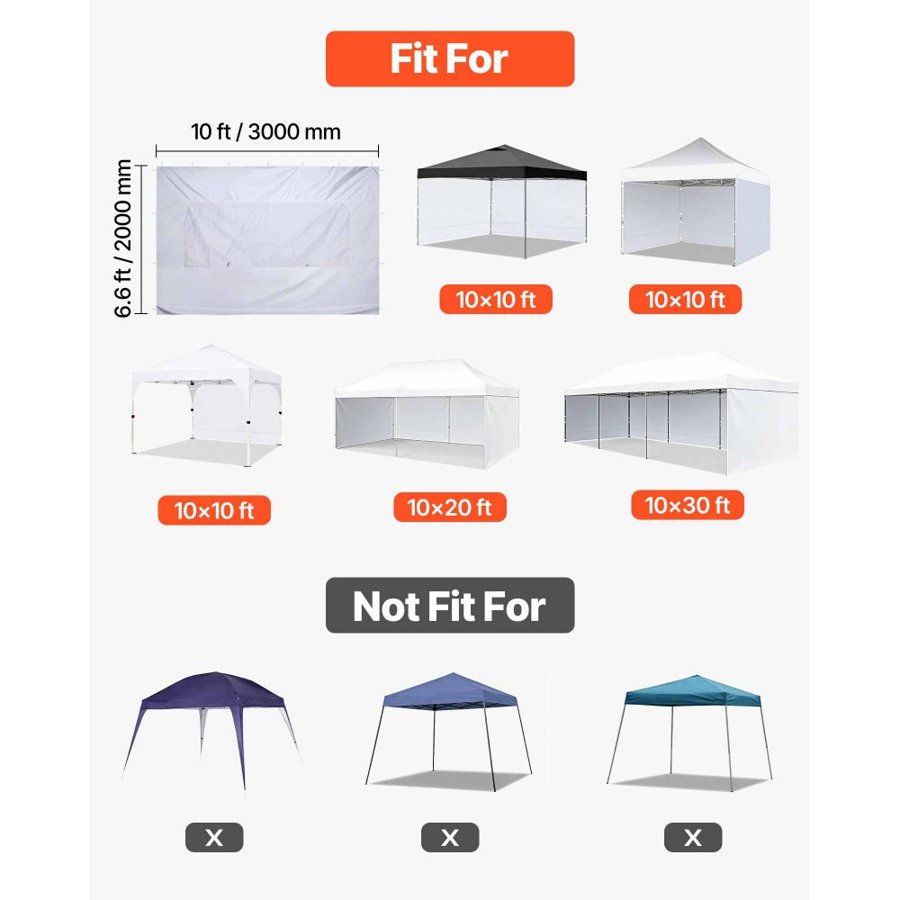 VEVOR 10 x 10 Canopy Walls – 210D Oxford, 6.56 x 9.84 ft