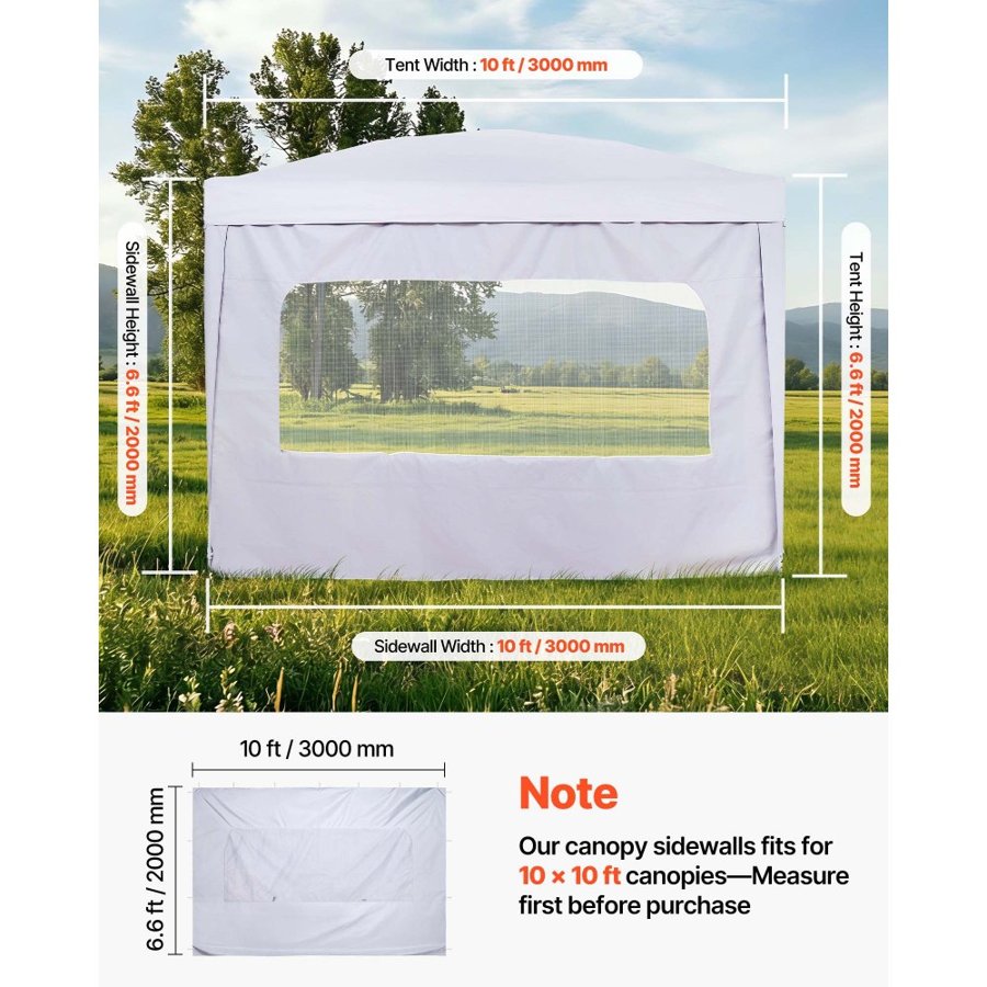 VEVOR 10 x 10 Canopy Walls – 210D Oxford, 6.56 x 9.84 ft
